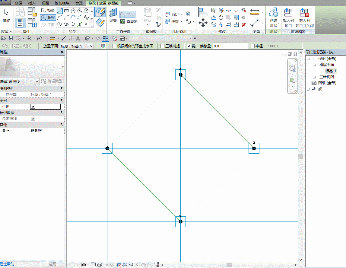 1.gif 腿腿教学网-Revit教程 | Revit 基于填充图案的钢构网架