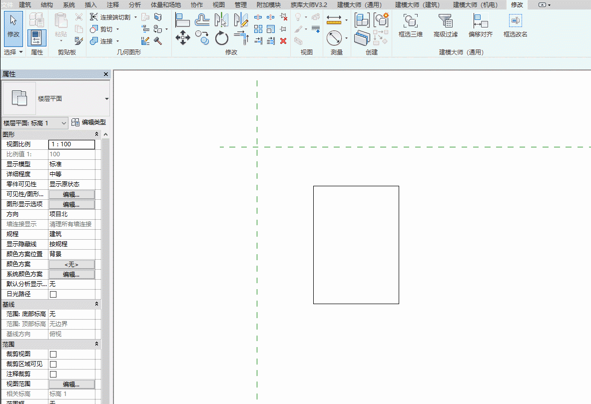 44444.gif 腿腿教学网-Revit教程 | Revit(操作篇)载入系统族至项目中为什么对齐不了族四周?