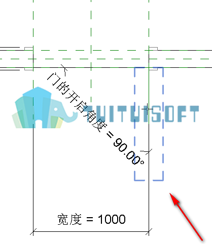 腿腿教学网-Revit教程 | Revit中如何运用参数控制门族的开启角度
