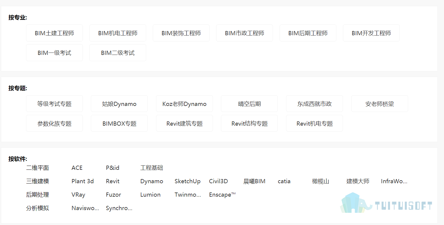 腿腿教学网-哪里可以找到BIM软件的教学视频
