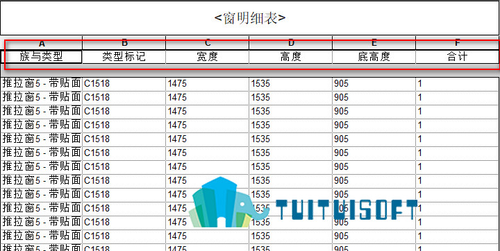 腿腿教学网-Revit中如何对明细表进行字段的添加