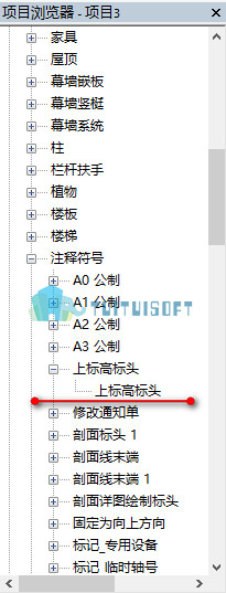 腿腿教学网-为什么打解revit中只有圆标头？