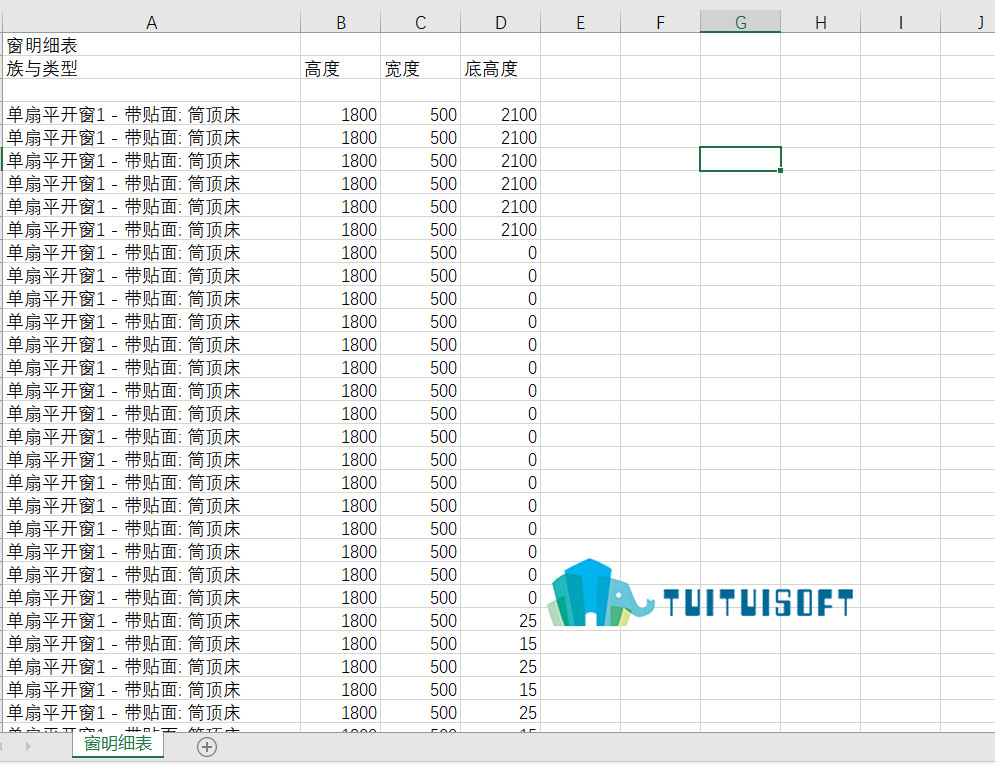 2018-11-20_230511.jpg 腿腿教学网-Revit中将明细表导入到Excle表格