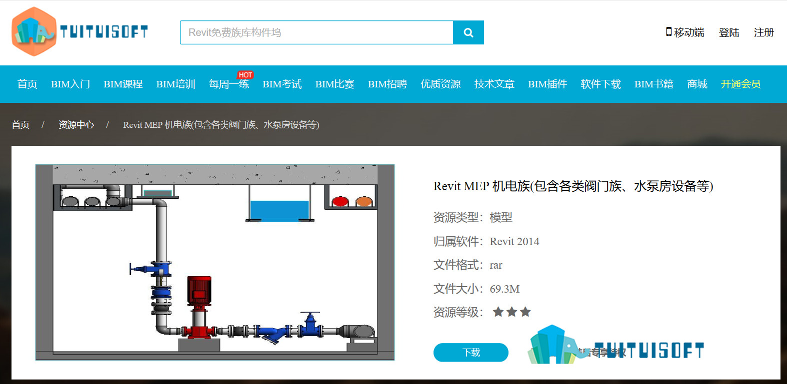 腿腿教学网-revit mep族库下载