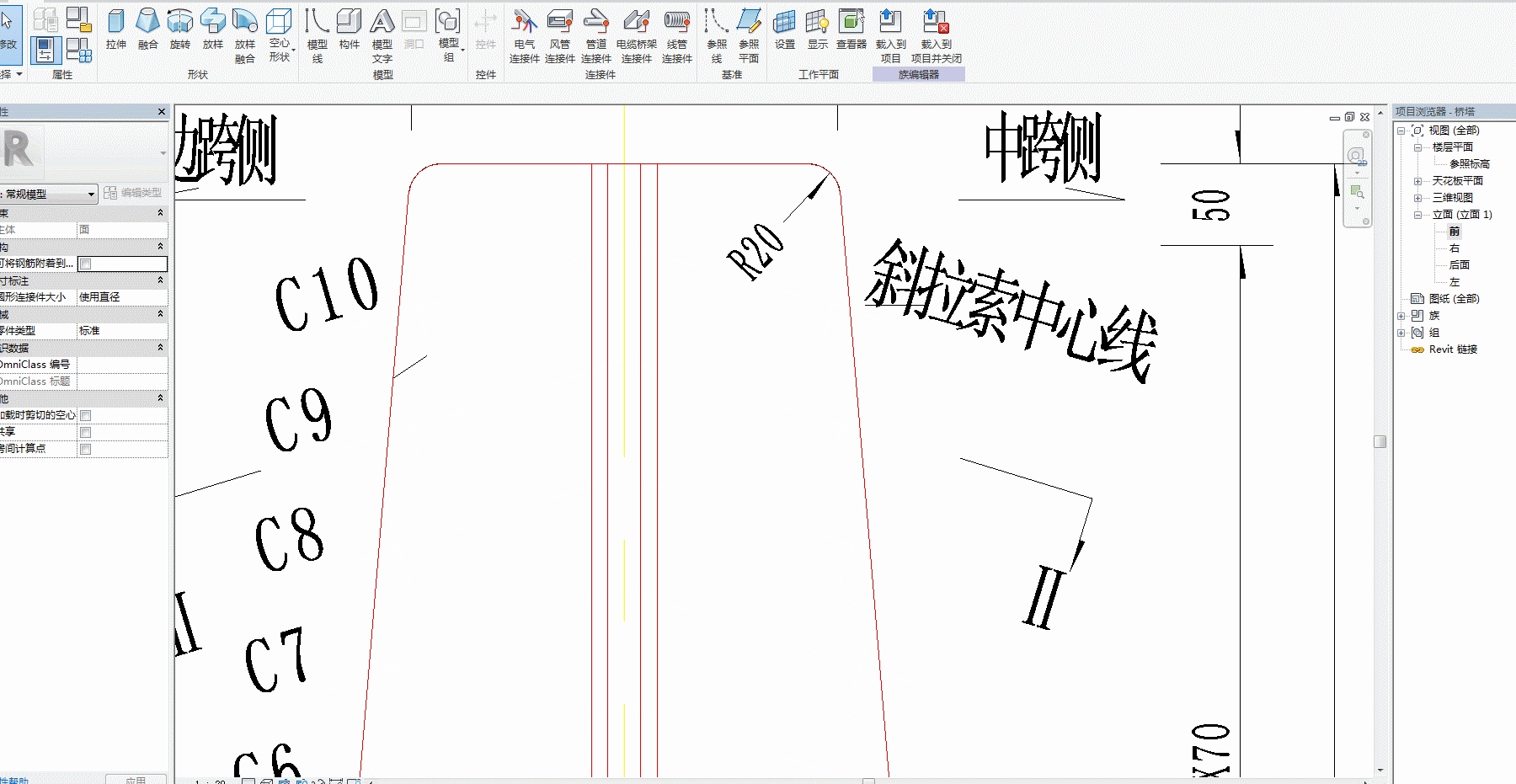 腿腿教学网-revit桥梁建模中桥塔的搭建