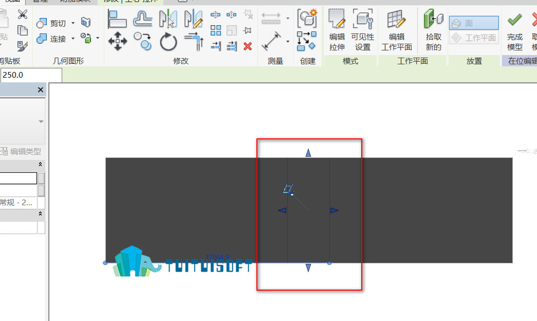 腿腿教学网-revit中巧用空心拉伸剪切墙体
