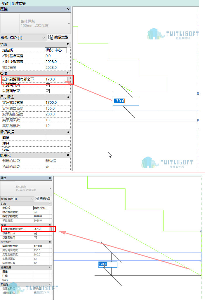 006.jpg 腿腿教学网-revit楼梯底部没和楼板连接怎么办?