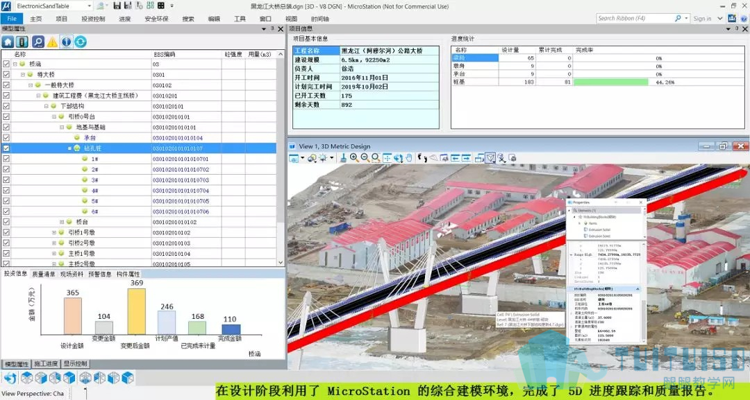 腿腿教学网-【BIM项目案例】龙建路桥建起中俄贸易线——黑龙江大桥
