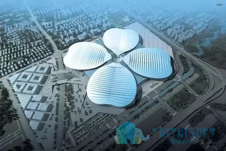 腿腿教学网-BIM技术助力进博会为“四叶草”打造钢铁脊梁