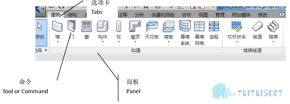 腿腿教学网-Revit入门级教程第二章-Revit用户界面