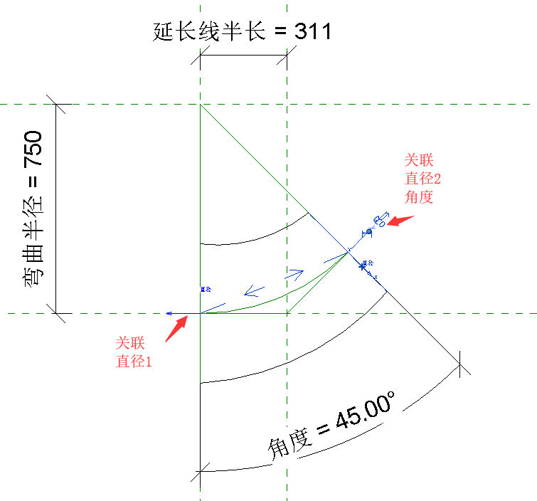 revit弯头族关联参数