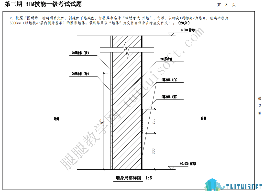 腿腿教学网-复杂墙BIM真题也可以“不复杂”？化繁为简有妙招！