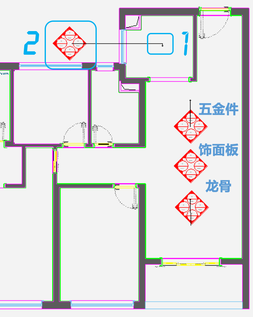 腿腿教学网-毕马装饰软件功能详解-房间立面装饰深化