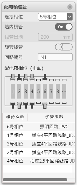 腿腿教学网-毕马装饰软件功能详解-配电箱连管