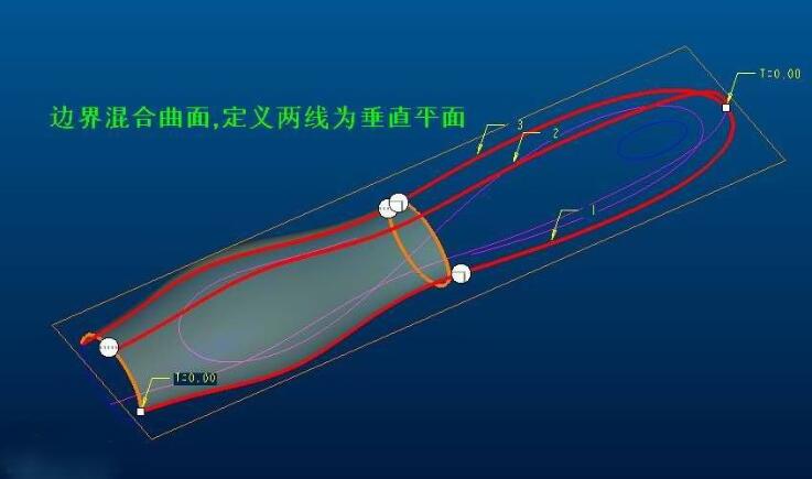腿腿教学网-Creo怎么建曲面？如何建一个刀把曲面出来？