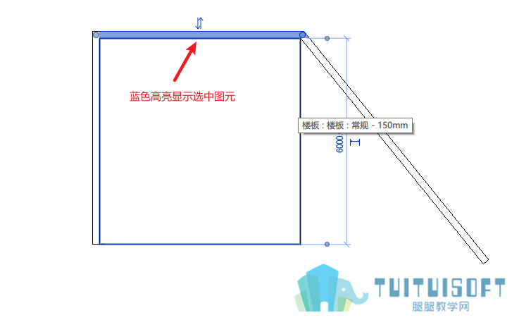 蓝色高亮显示选中图元.png