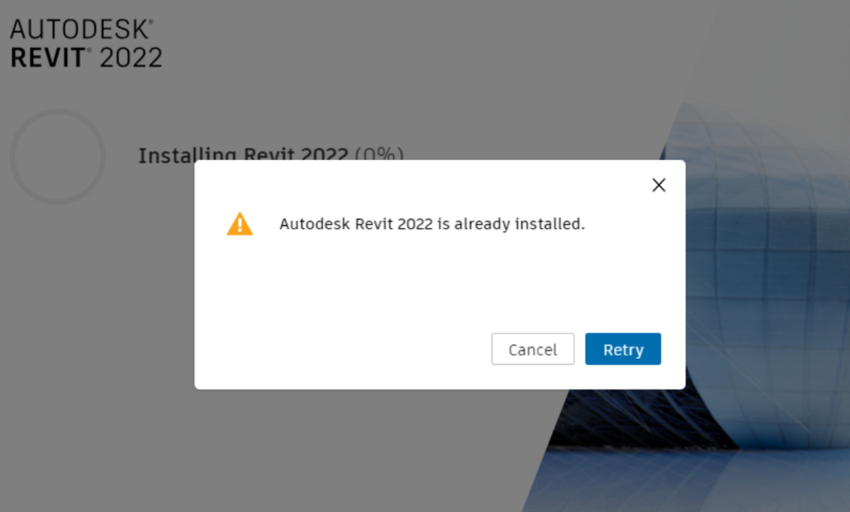image.png 腿腿教学网-Revit2022安装失败怎么办?“已安装Autodesk Revit 2022。”尝试安装Autodesk Revit 2022时的解决方法
