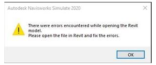 腿腿教学网-navisworks打解revit模型慢的解决方法：Navisworks“打解Revit模型时遇到错误”