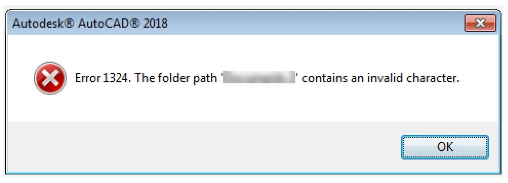 image.png 腿腿教学网-cad安装非法字符怎么办?安装 AutoCAD 时显示错误 1324