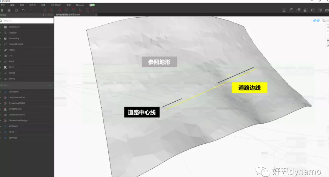 腿腿教学网-Dynamo地形处理教程：Dynamo较为简单的地形边坡处理
