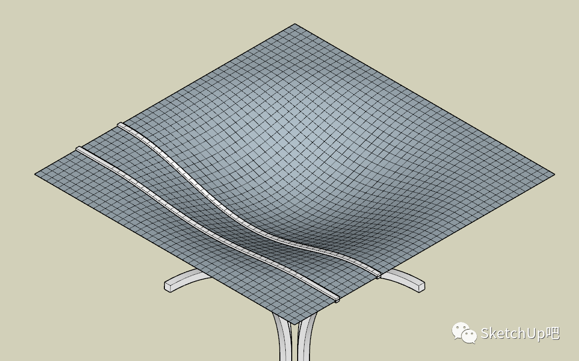 腿腿教学网-如何用SketchUp做廊架建模？小白都能学会！