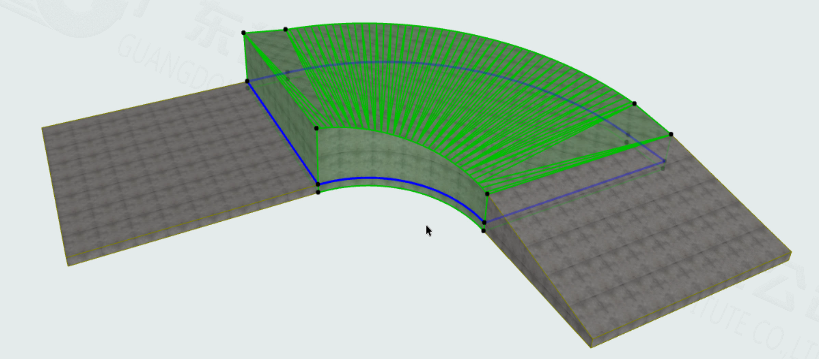 腿腿教学网-ArchiCAD如何画坡道？借助ArchiCAD中的网面工具画转弯坡道