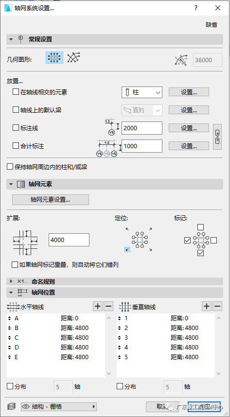 腿腿教学网-ArchiCAD如何一键整理轴号？ArchiCAD小技巧：轴号自动排序