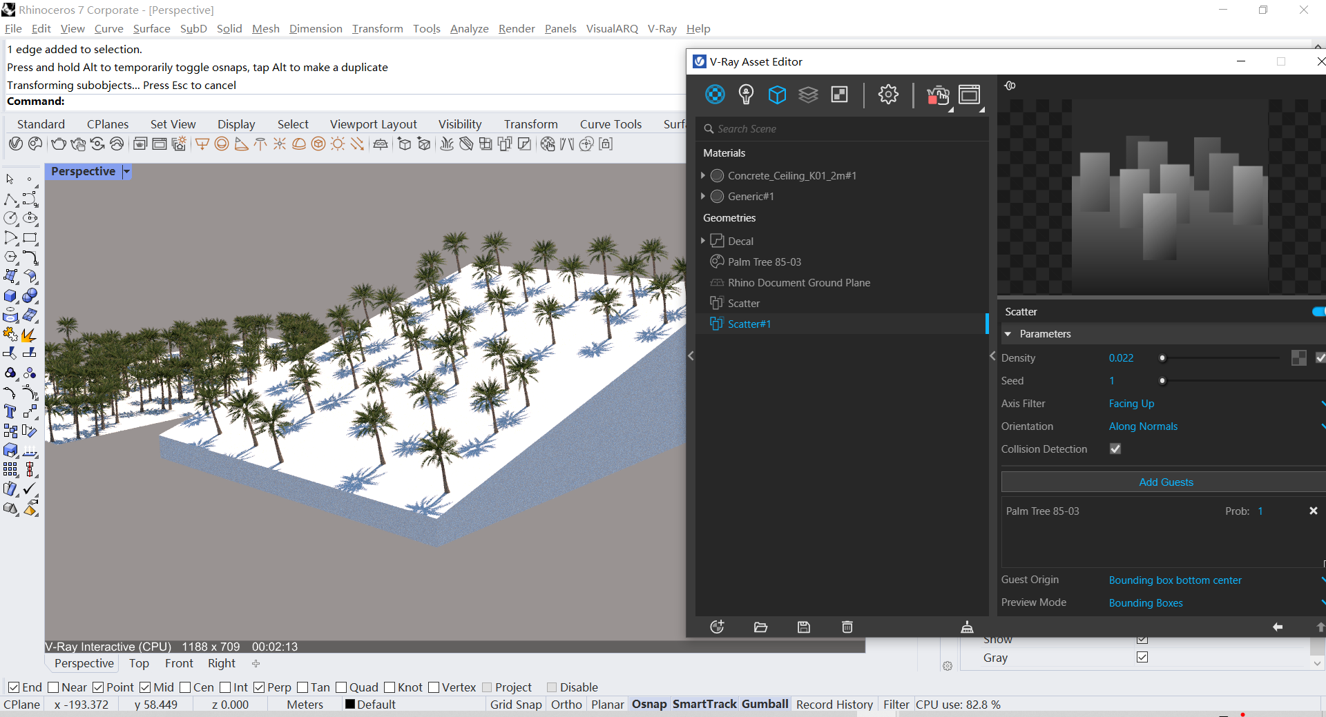 腿腿教学网-Vray5.2有什么新功能？Vray5.2新功能介绍（2）——随机散布