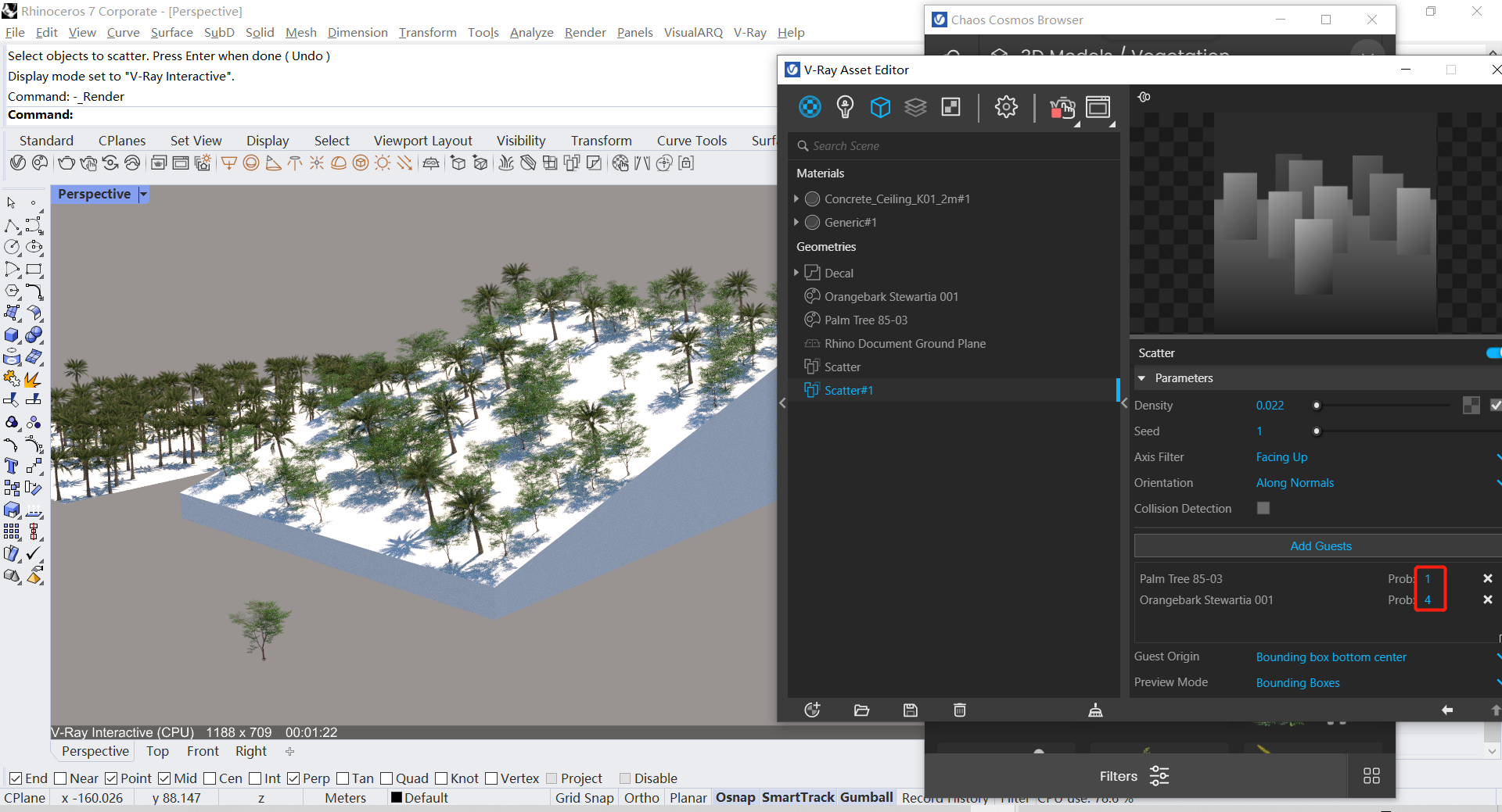 腿腿教学网-Vray5.2有什么新功能？Vray5.2新功能介绍（2）——随机散布
