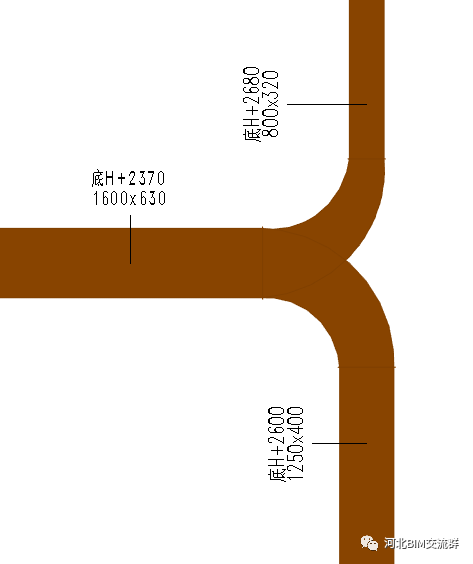 72d6092b42968ca5fbe60563464d4c17.png 腿腿教学网-Revit风管怎么画?Revit顶对齐、底对齐风管绘制方法