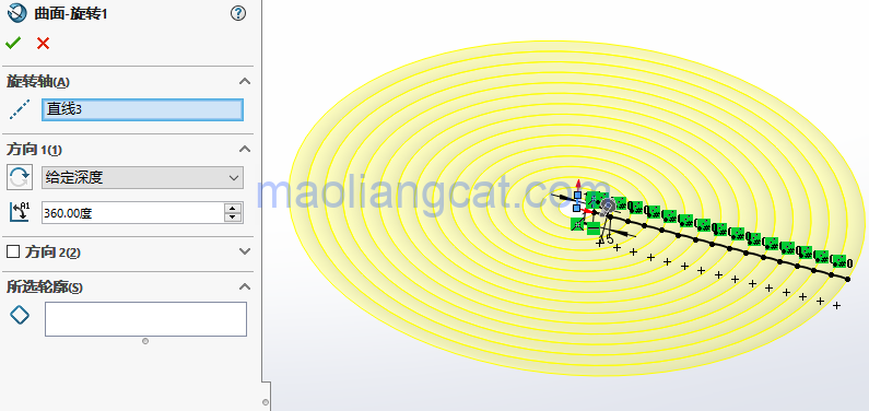 腿腿教学网-solidworks建模教程：solidworks如何弯曲曲面及设置三重轴位置？