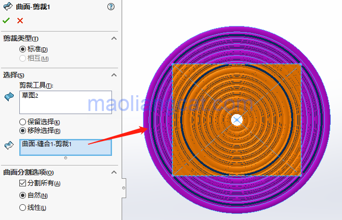 腿腿教学网-solidworks建模教程：solidworks如何弯曲曲面及设置三重轴位置？