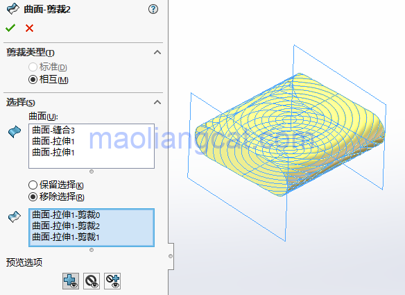 腿腿教学网-solidworks建模教程：solidworks如何弯曲曲面及设置三重轴位置？