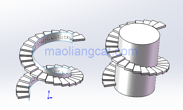 5f040f2325d1ea91500103d0a739ab05.png 腿腿教学网-solidworks怎么画楼梯?solidworks快速画旋转楼梯的两种方法