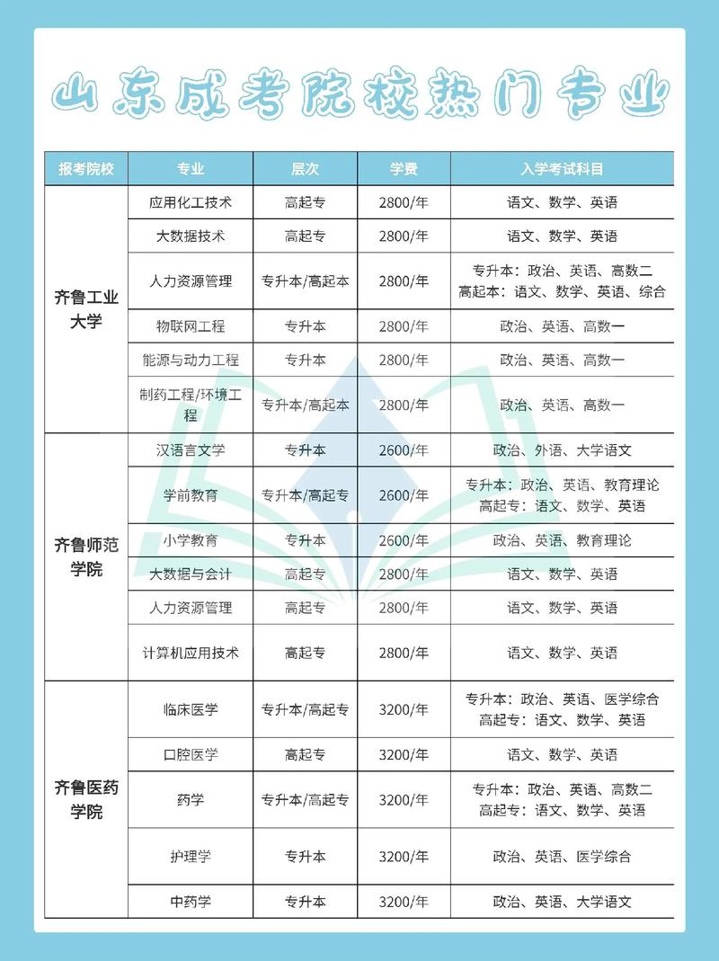 山东成人高考热门就业专业推荐及报考指南 - 腿腿教学网