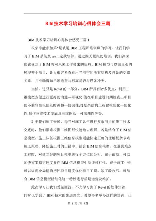 我在BIM培训中的2000字心得体会