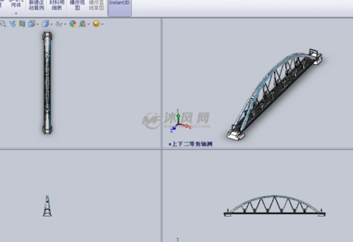 三视图展示变参数桥梁结构模型 三视图展示变参数桥梁结构模型 - BIM,Reivt中文网