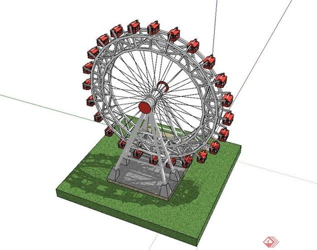 设计图：独具特色的摩天轮 - BIM,Reivt中文网