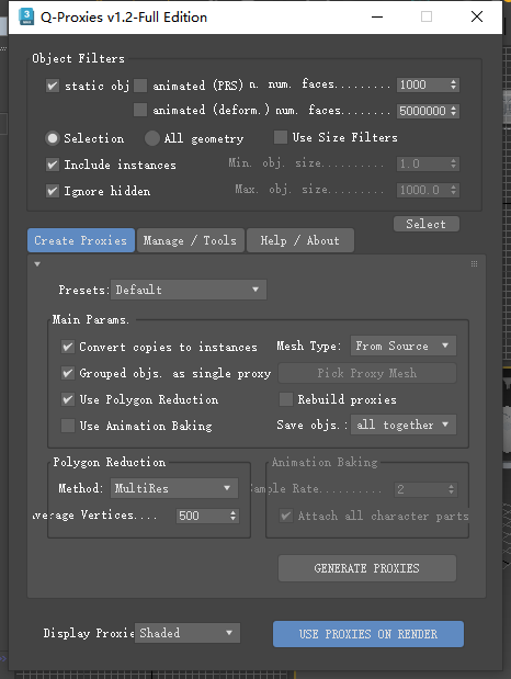 场景模型代理优化插件:Q-Proxies v1.20 for 3ds Max 2015-2024免费稳定版下载 场景模型代理优化插件:Q-Proxies v1.20 for 3ds Max 2015-2024免费稳定版下载