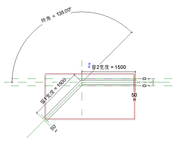 image.png 腿腿教学网-BIM等级考试二级建筑教程 |2.13 转角窗族实例