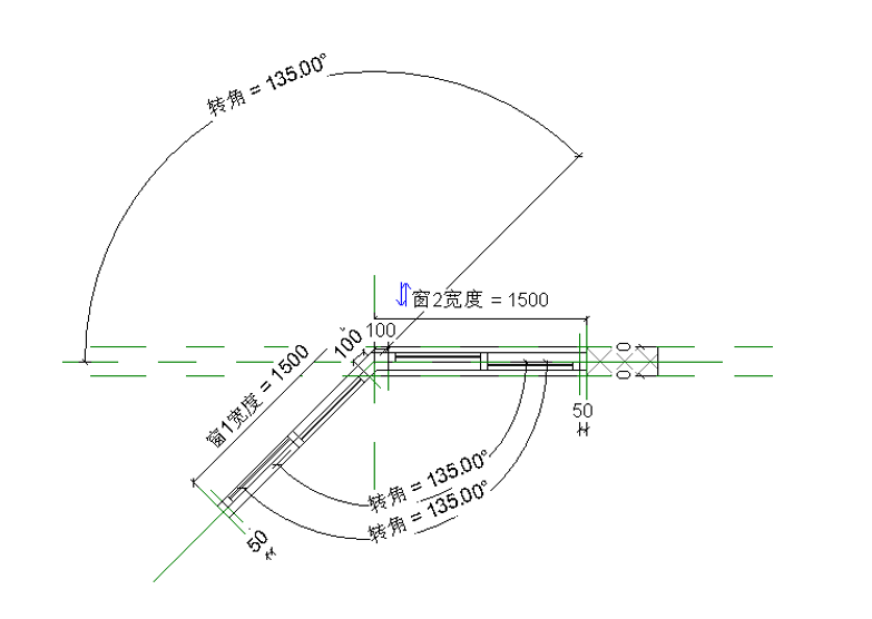 image.png 腿腿教学网-BIM等级考试二级建筑教程 |2.13 转角窗族实例