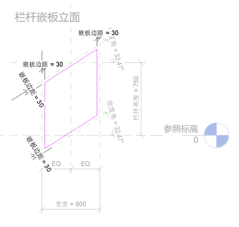腿腿教学网-BIM等级考试二级建筑教程 | 公制栏杆-嵌板