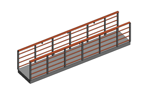 腿腿教学网-BIM等级考试二级建筑教程 | 公制栏杆-嵌板