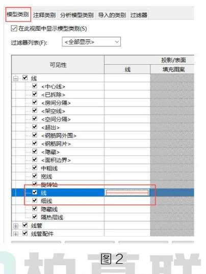 腿腿教学网-BIM教程 | Revit中线颜色的不同设置方法及区别的图文教程