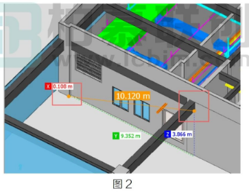 腿腿教学网-Navisworks中测量构件高程图文教程（文/BIM小妹）