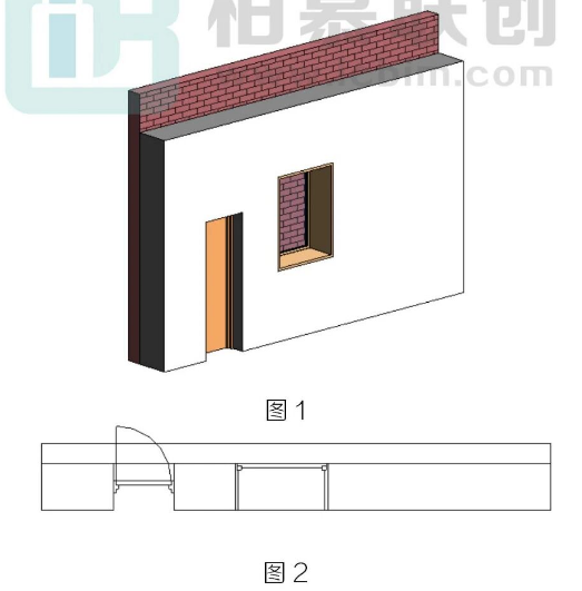 腿腿教学网-Revit中在两片贴在一起的墙上解门窗洞口方法的图文教程（文/柏慕联创）